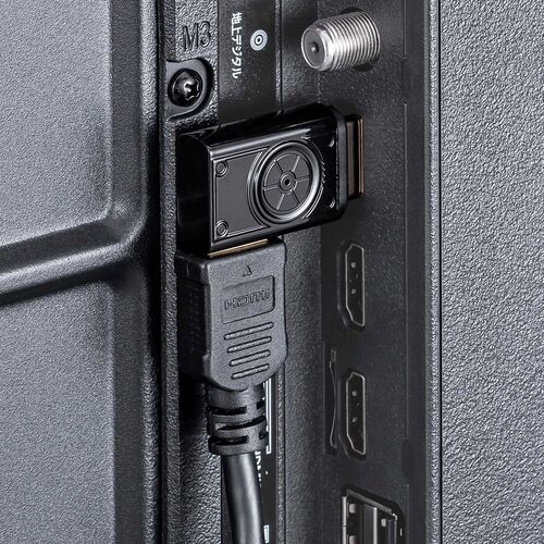 HDMIアダプタ（マグネット・L型・右向き・横 L字・8K/60Hz・4K/120Hz・配線簡単・ドライバ不要・通電LED・テレビ・プロジェクター・ゲーム・変換アダプタ・コネクタ・ブラック）