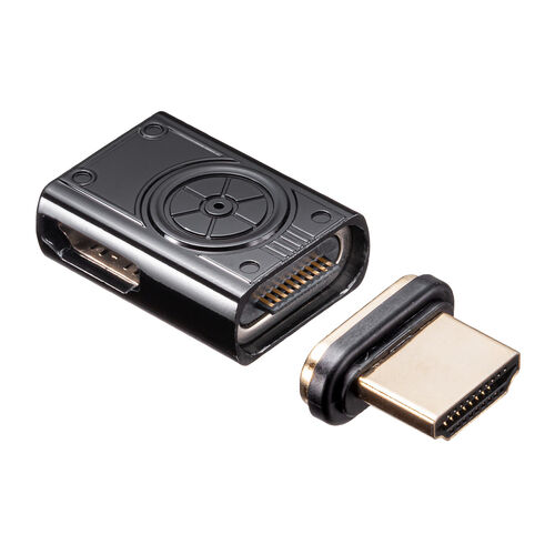 HDMIアダプタ（マグネット・L型・右向き・横 L字・8K/60Hz・4K/120Hz・配線簡単・ドライバ不要・通電LED・テレビ・プロジェクター・ゲーム・変換アダプタ・コネクタ・ブラック）