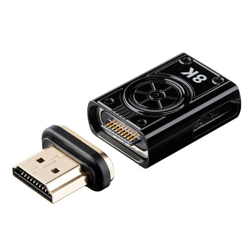 HDMIアダプタ（マグネット・L型・右向き・横 L字・8K/60Hz・4K/120Hz・配線簡単・ドライバ不要・通電LED・テレビ・プロジェクター・ゲーム・変換アダプタ・コネクタ・ブラック）