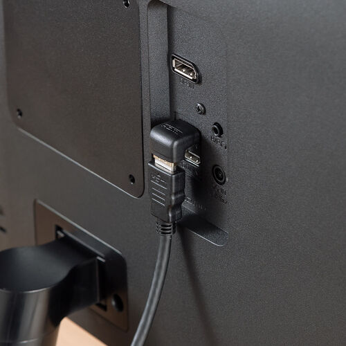 HDMI 変換アダプタ（L型・下向き・4K/60Hz・ARC 対応・変換・コネクタ・90度・L字・延長・配線・テレビ・サウンドバー・ゲーム・18Gbp・ ハイスピード・ブラック）