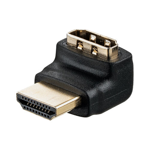 HDMI 変換アダプタ（L型・上向き・4K/60Hz・ARC 対応・変換・コネクタ・90度・L字・延長・配線・テレビ・サウンドバー・ゲーム・18Gbps・ハイスピード・ブラック）