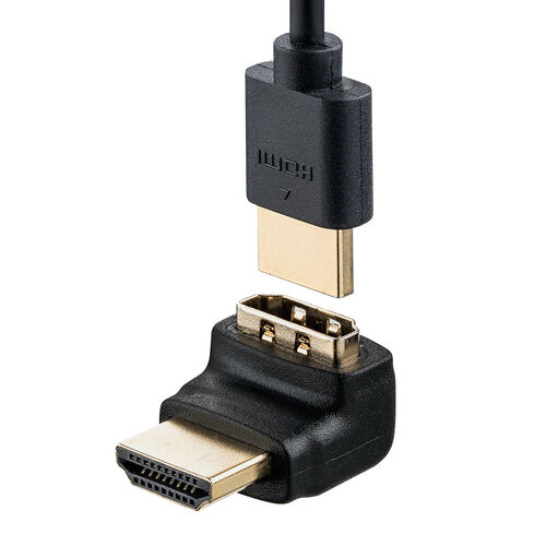 HDMI 変換アダプタ（L型・上向き・4K/60Hz・ARC 対応・変換・コネクタ・90度・L字・延長・配線・テレビ・サウンドバー・ゲーム・18Gbps・ハイスピード・ブラック）