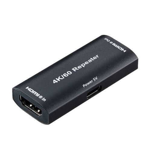 HDMI中継アダプタ（延長コネクタ・4K/60Hz・リピーター・USB-C・外部給電対応・18Gbps・ハイスピード・HDR/ARC対応・メス-メス）