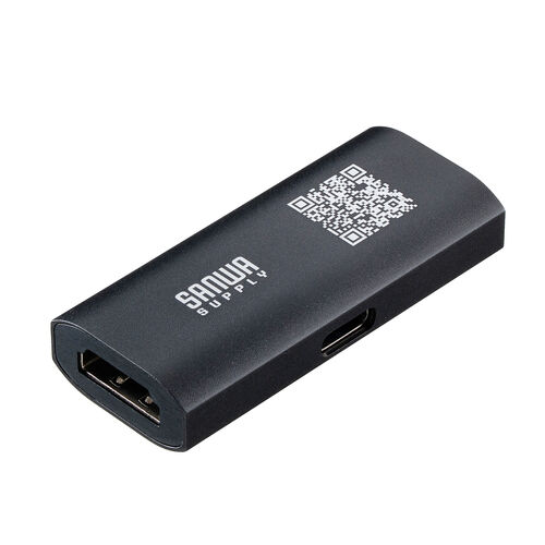 HDMI中継アダプタ（延長コネクタ・4K/60Hz・リピーター・USB-C・外部給電対応・18Gbps・ハイスピード・HDR/ARC対応・メス-メス）