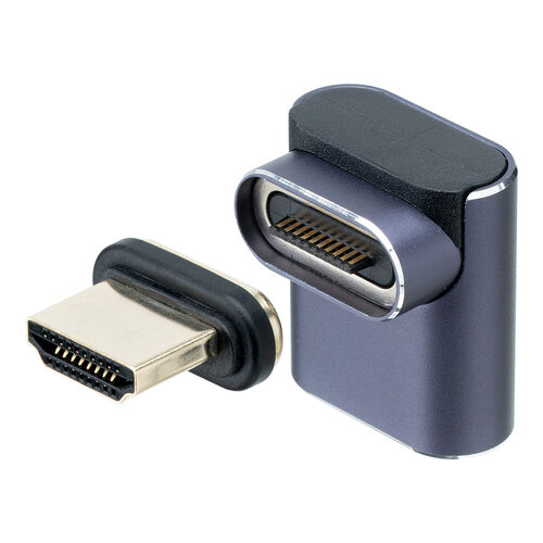 HDMIアダプタ（下向き・マグネット着脱・8K・4K/60Hz・eARC 対応・変換・コネクタ・90度・L字・L型・延長・配線・テレビ・サウンドバー・ゲーム・48Gbps・ハイスピード）