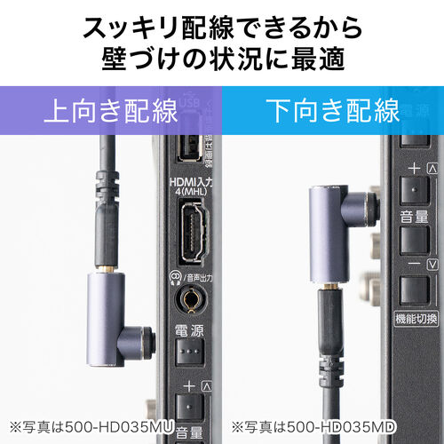 HDMIアダプタ（下向き・マグネット着脱・8K・4K/60Hz・eARC 対応・変換・コネクタ・90度・L字・L型・延長・配線・テレビ・サウンドバー・ゲーム・48Gbps・ハイスピード）