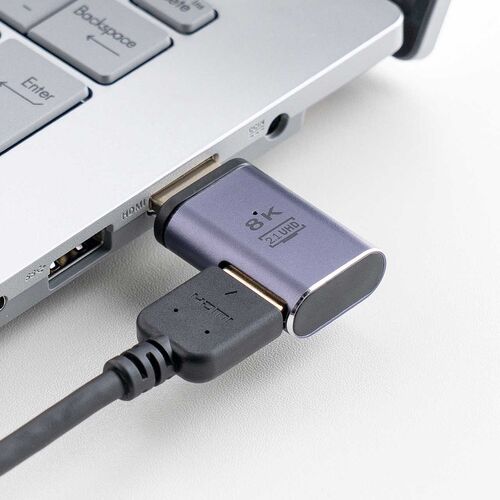 HDMIアダプタ（左向き・マグネット着脱・8K・4K/60Hz・eARC 対応・変換・コネクタ・90度・L字・L型・延長・配線・テレビ・サウンドバー・ゲーム・48Gbps・ハイスピード）