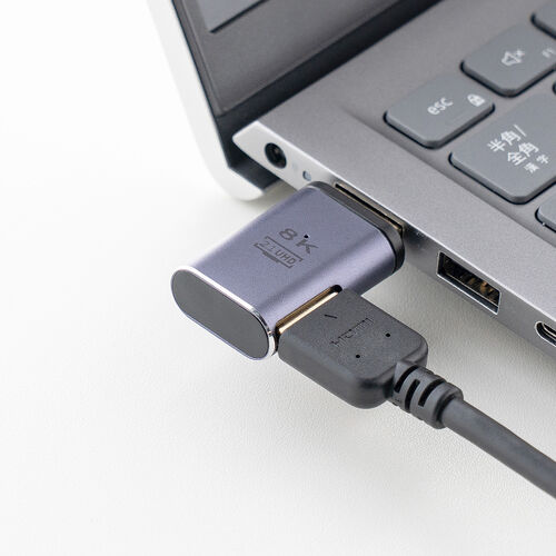 HDMIアダプタ（右向き・マグネット着脱・8K・4K/60Hz・eARC 対応・変換・コネクタ・90度・L字・L型・延長・配線・テレビ・サウンドバー・ゲーム・48Gbps・ハイスピード）