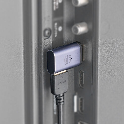 HDMIアダプタ（右向き・マグネット着脱・8K・4K/60Hz・eARC 対応・変換・コネクタ・90度・L字・L型・延長・配線・テレビ・サウンドバー・ゲーム・48Gbps・ハイスピード）