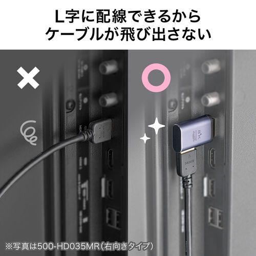 HDMIアダプタ（右向き・マグネット着脱・8K・4K/60Hz・eARC 対応・変換・コネクタ・90度・L字・L型・延長・配線・テレビ・サウンドバー・ゲーム・48Gbps・ハイスピード）