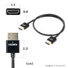 HDMIケーブル（スリム・極細・ハイスピード・3m・4K/30Hz・10.2Gbps・軽量・しなやか・ケーブル径3.6mm・ARC・HEC・HDCP2.2・持ち運び）