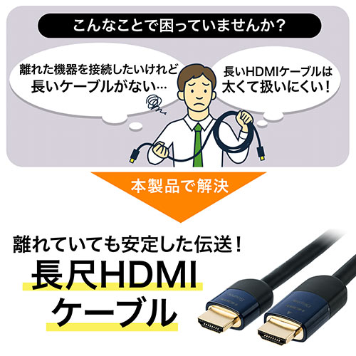 HDMIケーブル（30m・3D・ARC・HEC・4K/30Hz対応・HDMI正規認証品）