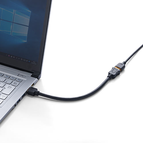 HDMI延長ケーブル（20cm・4K/30Hz・3D・ARC対応・ラッチ内蔵・タイプＡオス/タイプＡメス・ブラック)