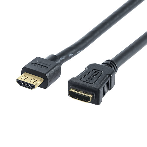 HDMI延長ケーブル（50cm・4K/30Hz・3D・ARC対応・ラッチ内蔵・タイプＡオス/タイプＡメス・ブラック)