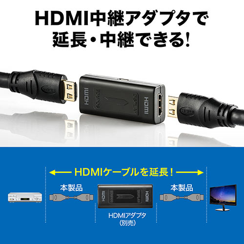 抜け防止HDMIケーブル（20m・長い・4K/30Hz・3D対応・ブラック）