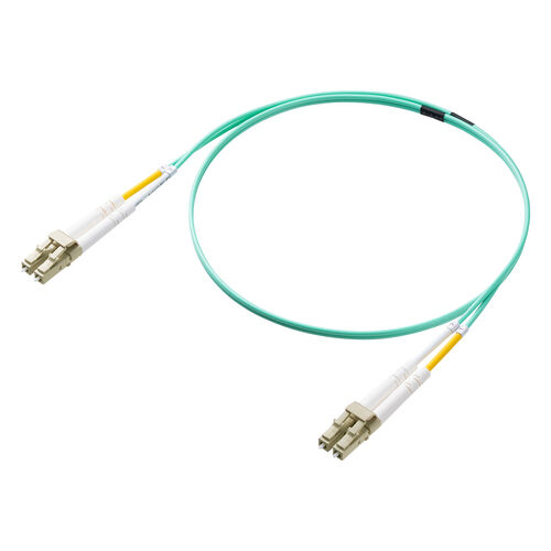 光ファイバケーブル（OM3・10GBASE-SR/SW規格・10Gbps・マルチモード・LC×2-LC×2・メガネ型・2芯・50μm・1m）