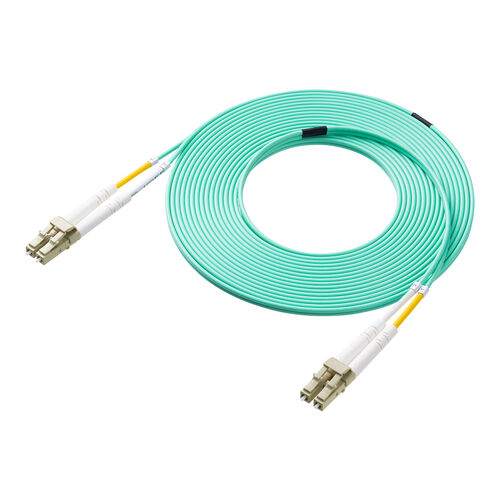 光ファイバケーブル（OM3・10GBASE-SR/SW規格・10Gbps・マルチモード・LC×2-LC×2・メガネ型・2芯・50μm・5m）