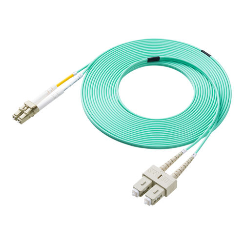 光ファイバケーブル（OM3・10GBASE-SR/SW規格・10Gbps・マルチモード・LC×2-SC×2・メガネ型・2芯・50μm・5m）