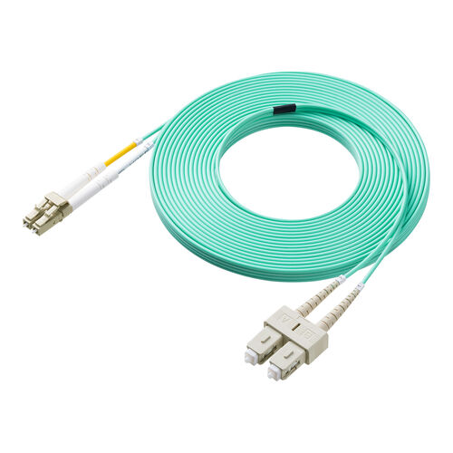 光ファイバケーブル（OM3・10GBASE-SR/SW規格・10Gbps・マルチモード・LC×2-SC×2・メガネ型・2芯・50μm・10m）