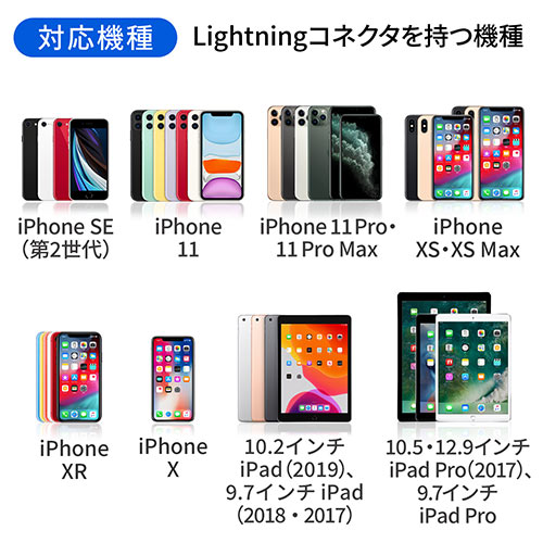 ライトニングケーブル(iPhone・iPad・Apple MFi認証品・ショートタイプ・充電・同期・Lightning・12cm・ホワイト)