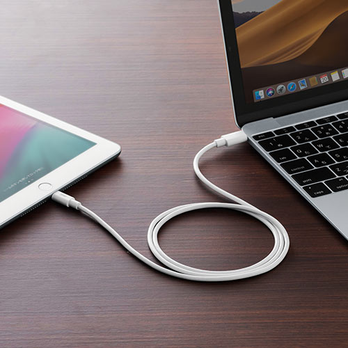 USB Type-C ライトニングケーブル（Lightningケーブル・Apple MFi認証品・USB PD・充電・同期・1m・ホワイト）