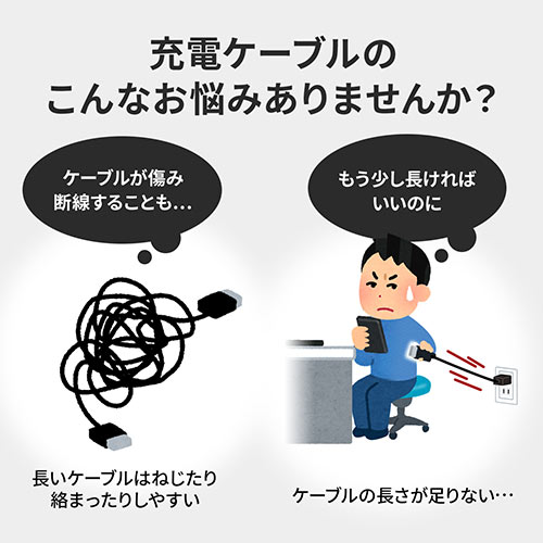 ライトニングケーブル(iPhone・iPad・Apple MFi認証品・フラットケーブル・充電・同期・Lightning・2m・ホワイト)