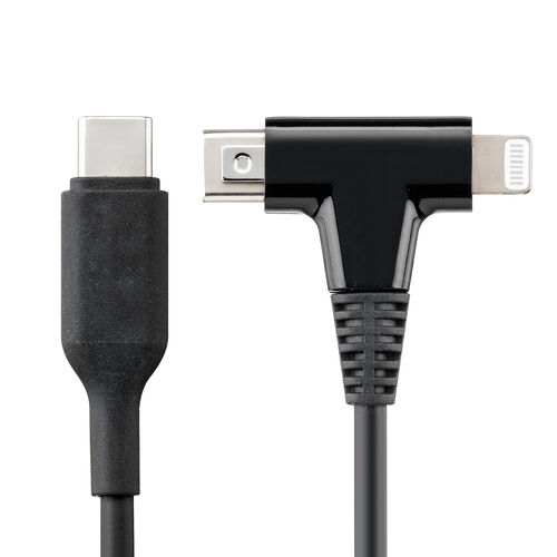 USB Type-C ライトニング 2in1ケーブル（充電・通信対応・1.2m・PD60W対応・データ転送・MFi認証品・iPad（第10世代）・iPhone14対応・ブラック）