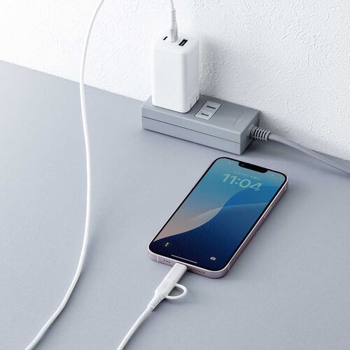 USB Type-C Lightning 2in1 USBケーブル（2m・TypeC-C・PD60W対応・MFi認証品・データ転送・iPad iPhone16・メッシュケーブル）