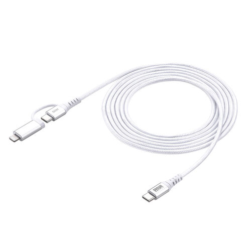 USB Type-C Lightning 2in1 USBケーブル（2m・TypeC-C・PD60W対応・MFi認証品・データ転送・iPad iPhone16・メッシュケーブル）