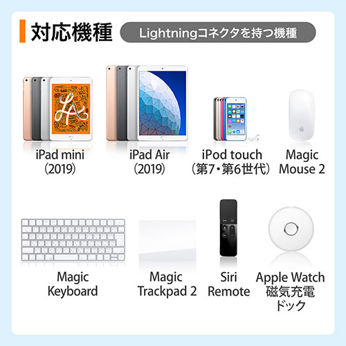 3in1 ライトニング マイクロUSB USB Type-C巻取りケーブル（Lightning・microUSB・Type-C・MFi認証・充電・データ通信・1本3役・3Way・ホワイト）