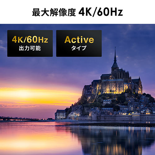 Mini DisplayPort-HDMI変換ケーブル（4K/60Hz対応・HDR対応・2m・ホワイト）