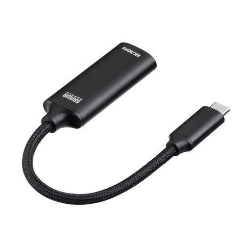 USB C-HDMI 変換アダプタ（4K/30Hz・フルHD/60Hz・ケーブル長11cm・iPhone15/16対応・MacBook対応・iPad Pro Air 対応・ブラック）