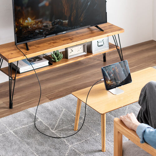 USB Type-C HDMI変換アダプタ（4K/30Hz・フルHD/60Hz・PD60W・ケーブル長2ｍ・typeC機器対応・スマートフォン・タブレットHDR・ブラック）