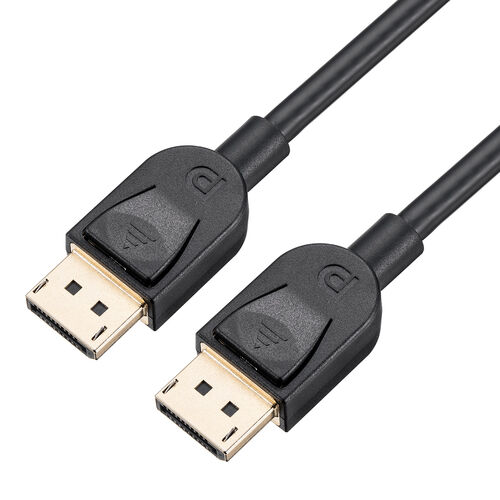 DisplayPortケーブル（DisplayPort・ver.2.1・DP40・VESA認証取得・最大16K60Hz（DSC圧縮時/UHBR13.5）・医療現場・動画編集・ブラック・2m）