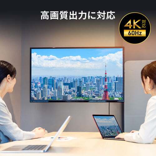 HDMIケーブル（USB TypeC-HDMIケーブル・4K60Hz・回転コネクタ・3Dコネクタ・左右180°回転・水平180°回転・2m・ブラック）