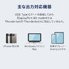 HDMIケーブル（USB TypeC-HDMIケーブル・4K60Hz・回転コネクタ・3Dコネクタ・左右180°回転・水平180°回転・2m・ブラック）