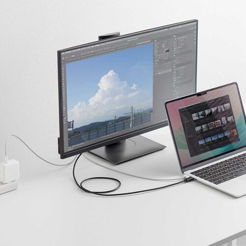 USB Type C HDMI 変換ケーブル（2m・4K60Hz・USB-C・HDMI・変換・単方向通信・Thunderbolt 4/3・DPAltモード・ブラック）