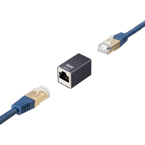 LAN中継アダプタ（RJ-45中継アダプタ・CAT7対応・10Gbps・PoE/PoE+/PoE++・UTP/STP）