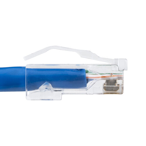 RJ-45コネクタ（CAT6A/CAT6/CAT5e兼用・への字ラッチ・ケーブル透過式・貫通型・単線・より線）