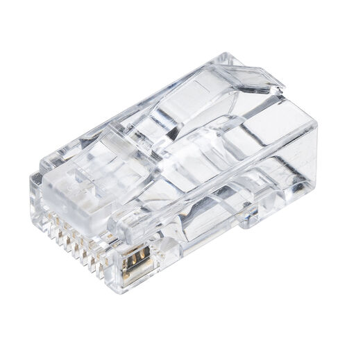 RJ-45コネクタ（CAT6A/CAT6/CAT5e兼用・への字ラッチ・ケーブル透過式・貫通型・単線・より線）