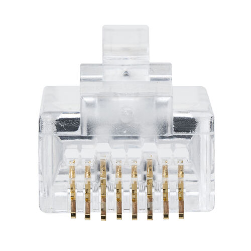 RJ-45コネクタ（CAT6A/CAT6/CAT5e兼用・への字ラッチ・ケーブル透過式・貫通型・単線・より線）