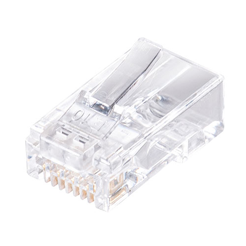 RJ-45コネクタ（CAT6/CAT5e兼用・ケーブル透過式・単線・より線・アルタネート方式）