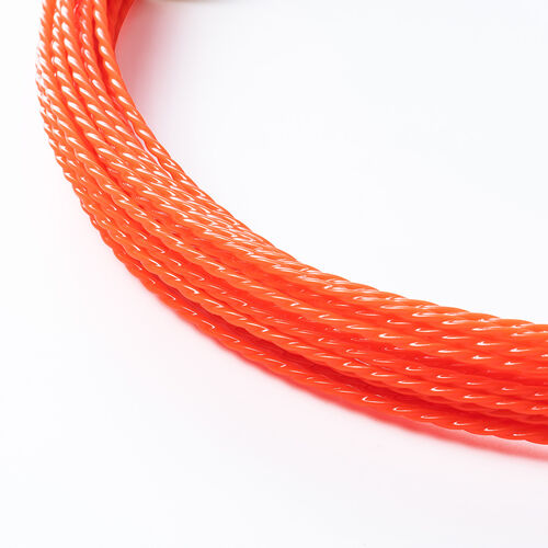 通線ワイヤー（湾曲タイプ・30m・ロッド径4.5mm・通線収納ケース付き・ポリエステルファイバー製・ガイドワイヤー付き・配線通し・配線ガイド・先端アタッチメント付き）