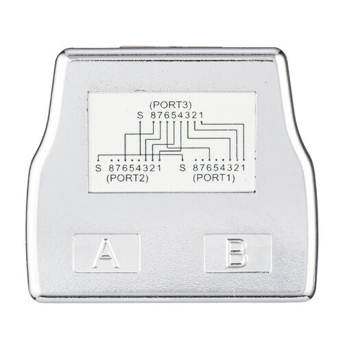 LANケーブル2分岐アダプタ（配線2分割タイプ・延長配線用・RJ45コネクタ・CAT5・STPケーブル対応）
