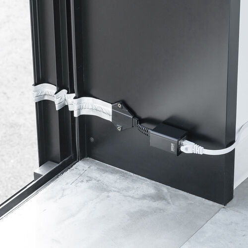 すきま用LANケーブル（カテゴリ5e・44cm・両面テープ・木ネジ・取付・窓・ドア・フラットケーブル）