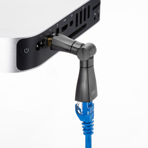 LAN中継アダプタ（回転式・3Dコネクタ・カテゴリ6A・10Gbps・PoE/PoE+/PoE++・RJ-45・UTP/STP）