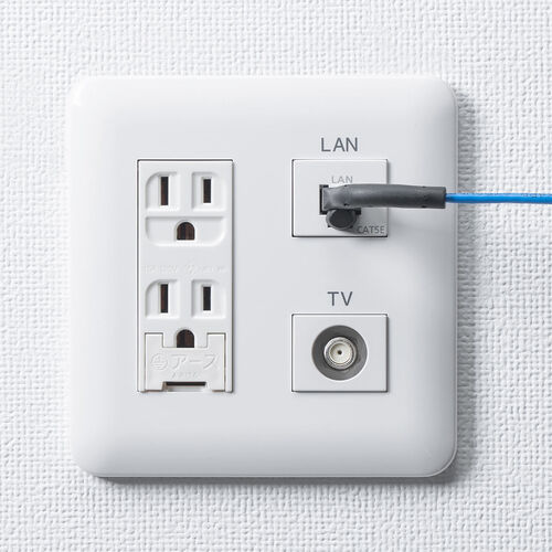 LANケーブル（カテゴリ6A・コネクタ曲げ固定・ツメ折れ防止・上下左右固定・コネクタ屈曲・フレキシブル・30cm・ブルー）