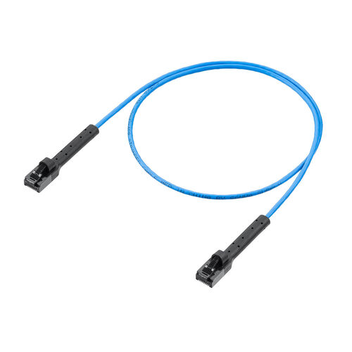 LANケーブル（カテゴリ6A・コネクタ曲げ固定・ツメ折れ防止・上下左右固定・コネクタ屈曲・フレキシブル・50cm・ブルー）