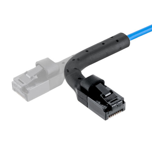 LANケーブル（カテゴリ6A・コネクタ曲げ固定・ツメ折れ防止・上下左右固定・コネクタ屈曲・フレキシブル・50cm・ブルー）