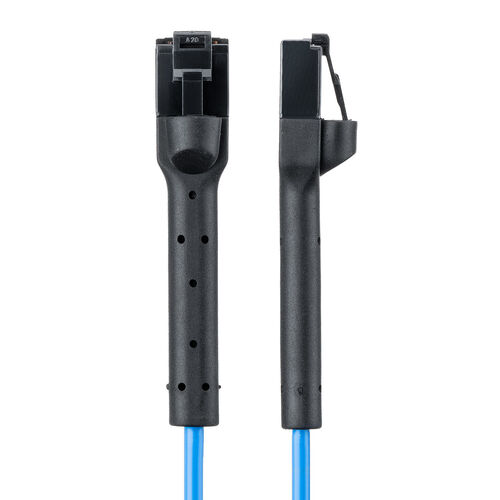 LANケーブル（カテゴリ6A・コネクタ曲げ固定・ツメ折れ防止・上下左右固定・コネクタ屈曲・フレキシブル・50cm・ブルー）